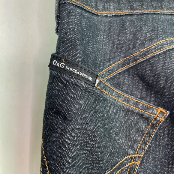 Dolce & Gabbana D&G Pinstripe Dark Wash Straight Leg Jeans Women's Sz 28 42